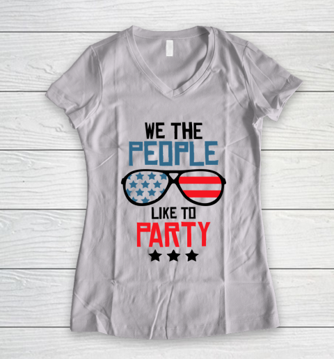 We The People Like To Party Women's V-Neck T-Shirt