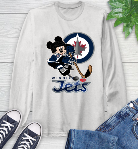 NHL Winnipeg Jets Mickey Mouse Disney Hockey T Shirt Long Sleeve T-Shirt