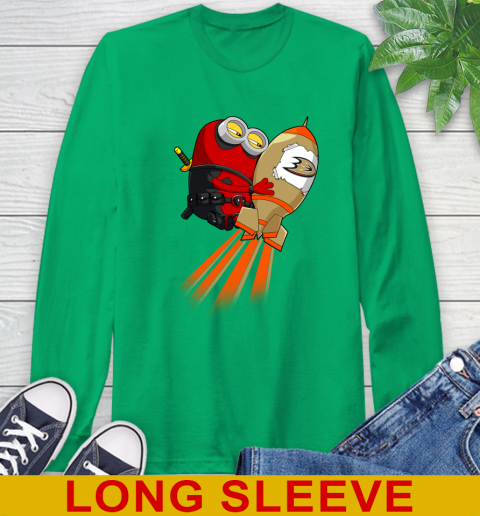 NHL Hockey Anaheim Ducks Deadpool Minion Marvel Shirt Long Sleeve T-Shirt 8