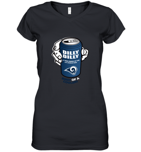 Bud Light Dilly Dilly! Los Angeles Rams Birds Of A Cooler Women's V-Neck T-Shirt