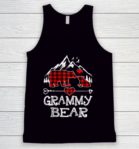 Grammy Bear Christmas Pajama Red Plaid Buffalo Family Gift Tank Top