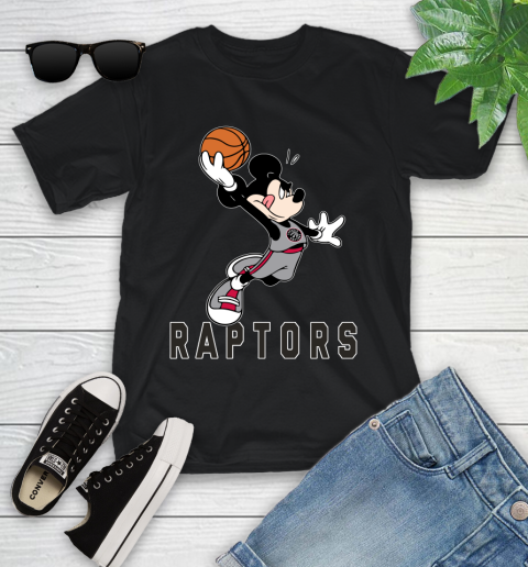 NBA Basketball Toronto Raptors Cheerful Mickey Mouse Shirt Youth T-Shirt