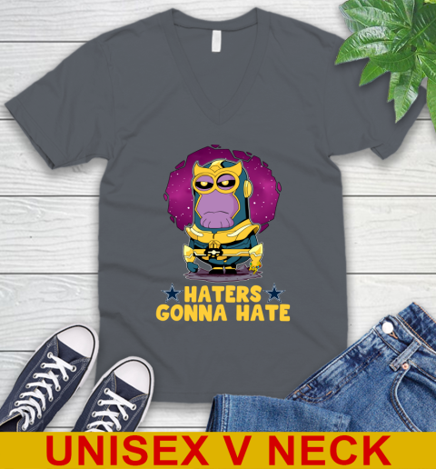 NFL Football Dallas Cowboys Haters Gonna Hate Thanos Minion Marvel Shirt V-Neck T-Shirt 5