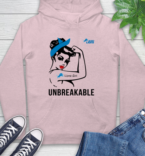 NFL Detroit Lions Girl Unbreakable Football Sports Hoodie 7