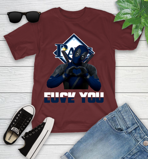 MLB Tampa Bay Rays Deadpool Love You Fuck You Baseball Sports Youth T-Shirt 14