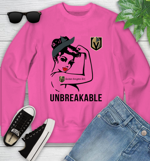 NHL Vegas Golden Knights Girl Unbreakable Hockey Sports Youth Sweatshirt 3