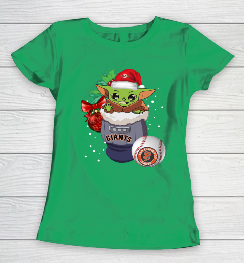 San Francisco Giants Christmas Baby Yoda Star Wars Funny Happy MLB Women's T-Shirt