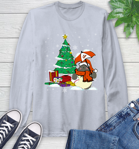 Baltimore Orioles MLB Baseball Cute Tonari No Totoro Christmas Sports Long Sleeve T-Shirt 6