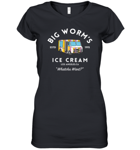 Big Worms Ice Cream Estd 1995 Premium Women's V-Neck T-Shirt