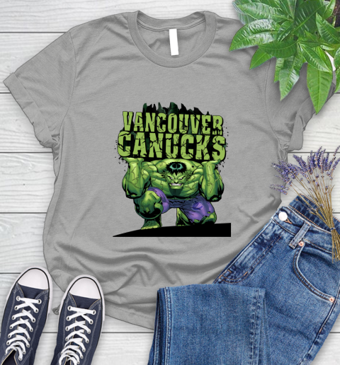 Vancouver Canucks NHL Hockey Incredible Hulk Marvel Avengers Sports Women's T-Shirt 10