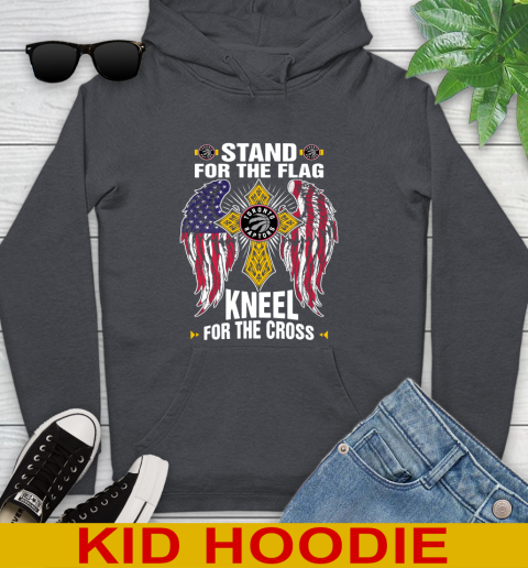NBA Basketball Toronto Raptors Stand For Flag Kneel For The Cross Shirt Youth Hoodie 9
