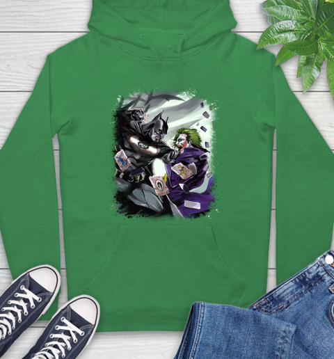 New York Jets NFL Football Batman Fighting Joker DC Comics Hoodie 8