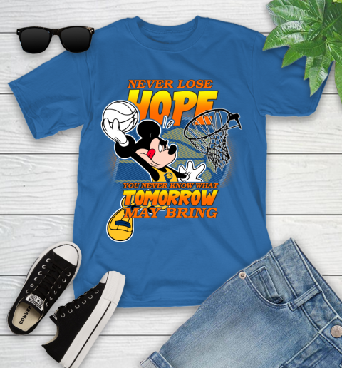 Indiana Pacers NBA Basketball Mickey Disney Never Lose Hope Youth T-Shirt 12
