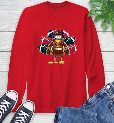 Houston Texans Turkey Thanksgiving Day Long Sleeve T-Shirt 10