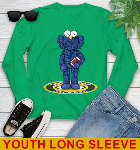 NFL Football Green Bay Packers Kaws Bff Blue Figure Shirt Youth Long Sleeve 7