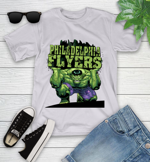Philadelphia Flyers NHL Hockey Incredible Hulk Marvel Avengers Sports Youth T-Shirt 4