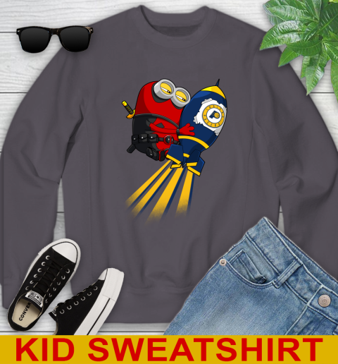 NBA Basketball Indiana Pacers Deadpool Minion Marvel Shirt Youth Sweatshirt 5