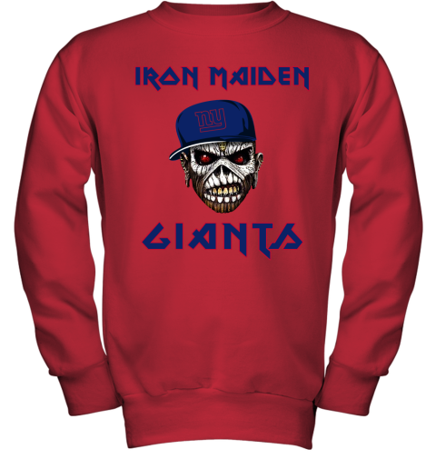 NFL New York Giants Iron Maiden Rock Band Music Football Sports nO2OwER1stU youth sweatshirt 47 95 151514 front red