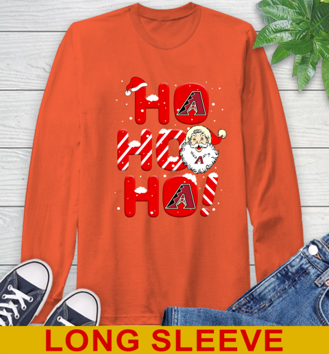 Arizona Diamondbacks MLB Baseball Ho Ho Ho Santa Claus Merry Christmas Shirt Long Sleeve T-Shirt 4