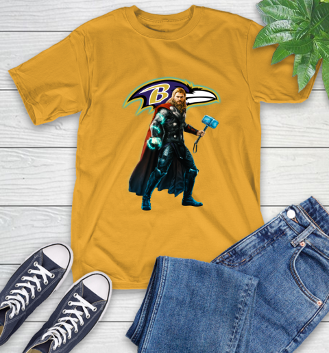 NFL Thor Avengers Endgame Football Baltimore Ravens T-Shirt 3