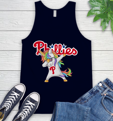 Philadelphia Phillies MLB Baseball Funny Unicorn Dabbing Sports Tank Top 3
