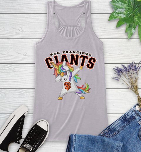 San Francisco Giants MLB Baseball Funny Unicorn Dabbing Sports Racerback Tank 5