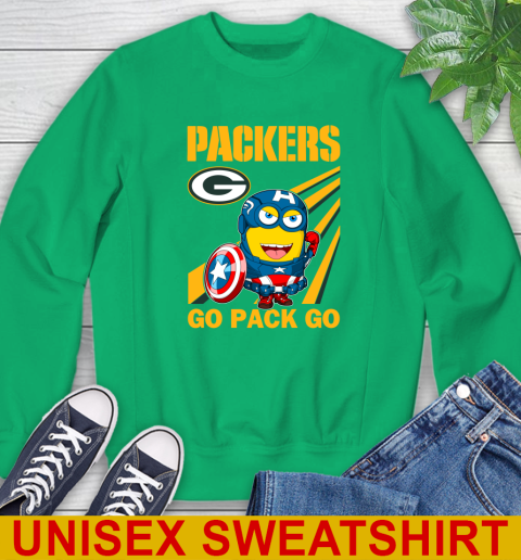 NFL Football Green Bay Packers Captain America Marvel Avengers Minion Shirt Sweatshirt 8