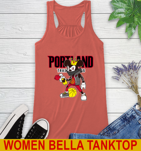 Portland Trail Blazers NBA Basketball Mickey Peace Sign Sports Racerback Tank 4