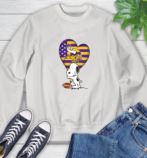 Minnesota Vikings NFL Football The Peanuts Movie Adorable Snoopy Sweatshirt