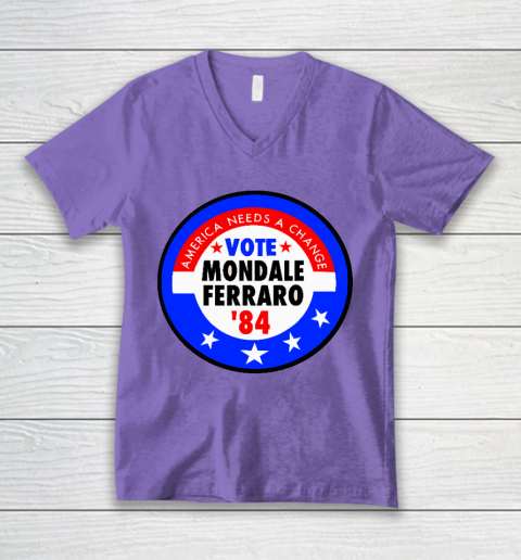 Walter Mondale and Geraldine Ferraro Campaign Button V-Neck T-Shirt 8