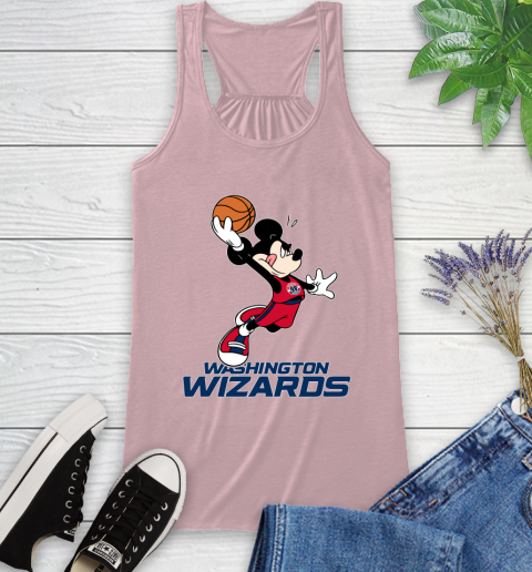 NBA Basketball Washington Wizards Cheerful Mickey Mouse Shirt Racerback Tank 10