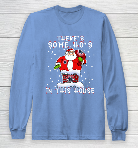 Washington Wizards Christmas There Is Some Hos In This House Santa Stuck In The Chimney NBA Long Sleeve T-Shirt 8