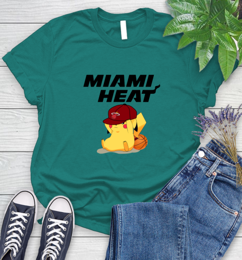 NBA Pikachu Basketball Sports Miami Heat Women's T-Shirt 12