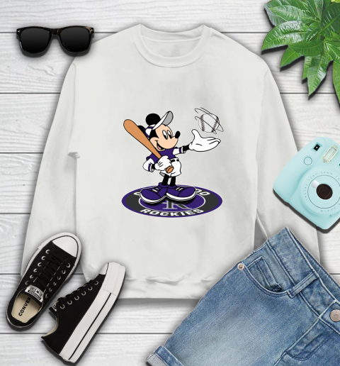 MLB Baseball Colorado Rockies Cheerful Mickey Disney Shirt Sweatshirt 5