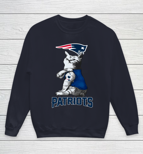 NFL Football My Cat Loves New England Patriots Youth Sweatshirt 2