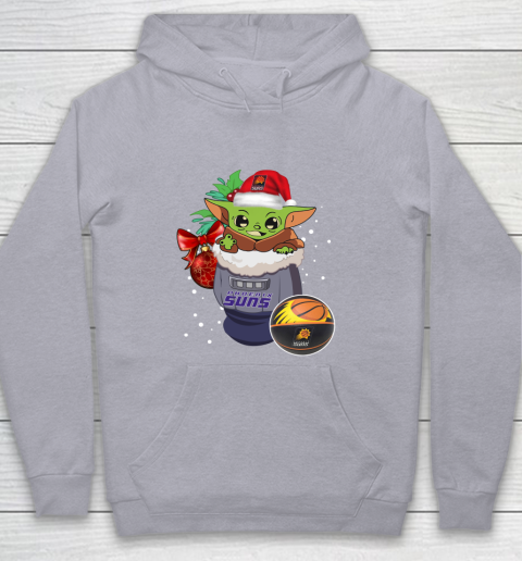 Phoenix Suns Christmas Baby Yoda Star Wars Funny Happy NBA Youth Hoodie 5