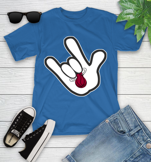 Miami Heat NBA Basketball Mickey Rock Hand Disney Youth T-Shirt 9