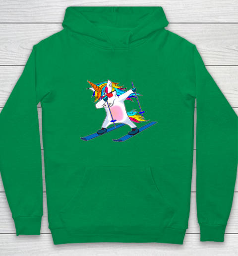 Skiing Unicorn Dabbing Funny Gift Youth Hoodie 6