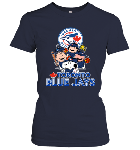 Peanuts Charlie Brown And Snoopy Playing Baseball Toronto Blue Jays Shirt