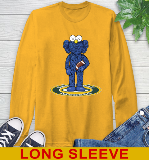 NFL Football Green Bay Packers Kaws Bff Blue Figure Shirt Long Sleeve T-Shirt 3