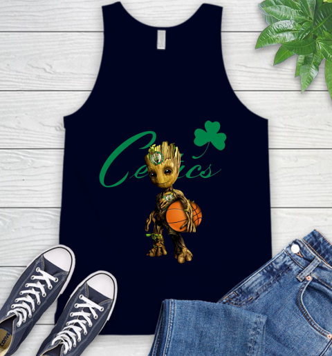 Boston Celtics NBA Basketball Groot Marvel Guardians Of The Galaxy Tank Top 3