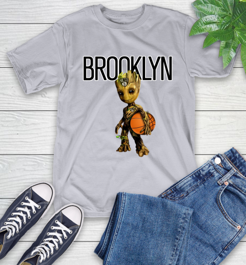 Brooklyn Nets NBA Basketball Groot Marvel Guardians Of The Galaxy T-Shirt 6