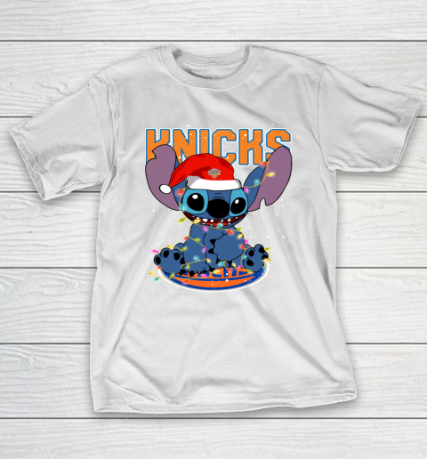 New York Knicks NBA noel stitch Basketball Christmas T-Shirt