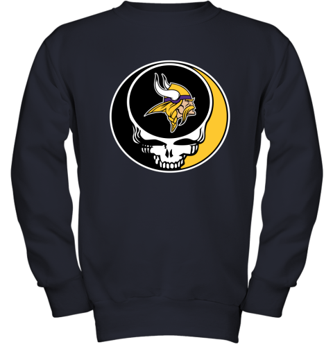 NFL Minnesota Vikings Grateful Dead Rock Band Football Sports L98WYl4A0ym youth sweatshirt 47 95 151514 front navy