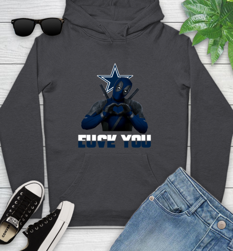 NHL Dallas Cowboys Deadpool Love You Fuck You Football Sports Youth Hoodie 8