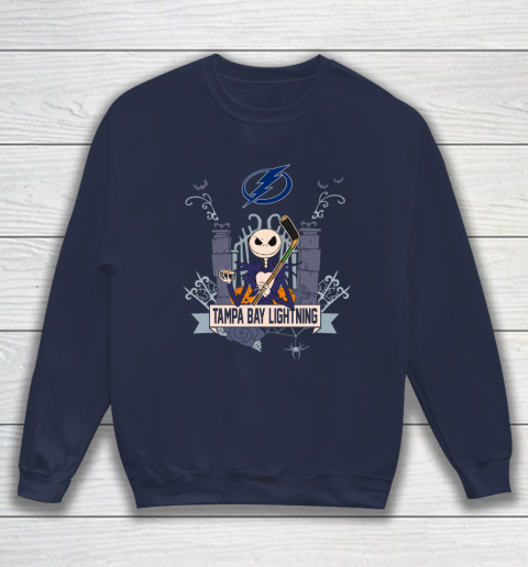 NHL Tampa Bay Lightning Hockey Jack Skellington Halloween Sweatshirt 2