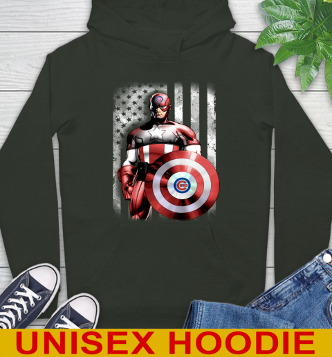 Chicago Cubs MLB Baseball Captain America Marvel Avengers American Flag Shirt Hoodie 12