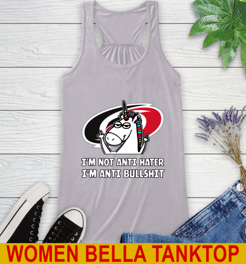 Carolina Hurricanes NHL Hockey Unicorn I'm Not Anti Hater I'm Anti Bullshit Racerback Tank 5