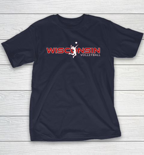 Wisconsin Volleyball Shirt WI Court Game The Badger State Souvenir Youth T-Shirt 2