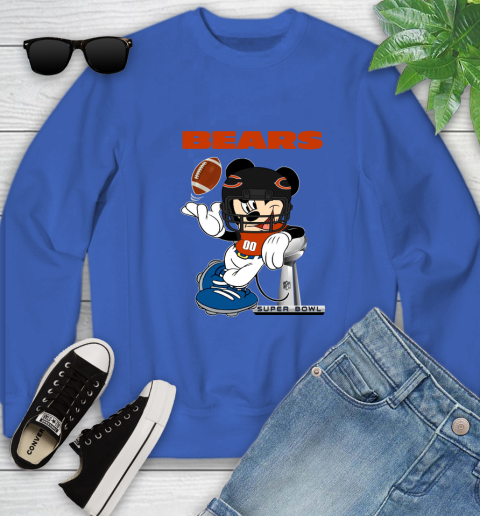 NFL Chicago Bears Mickey Mouse Disney Super Bowl Football T Shirt Youth Sweatshirt 8